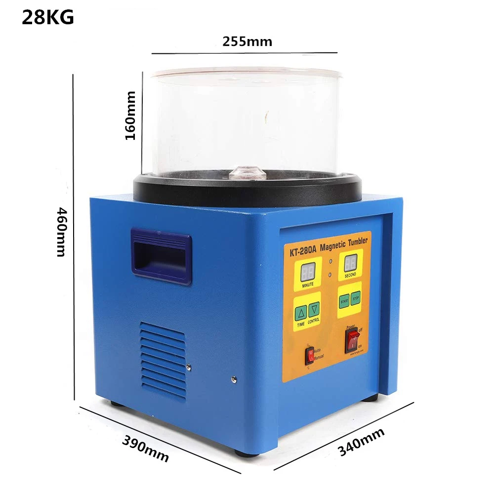 KT-280A Magnetic Tumbler Finisher Jewelry Polisher Finishing Machine Digital Display & Timer