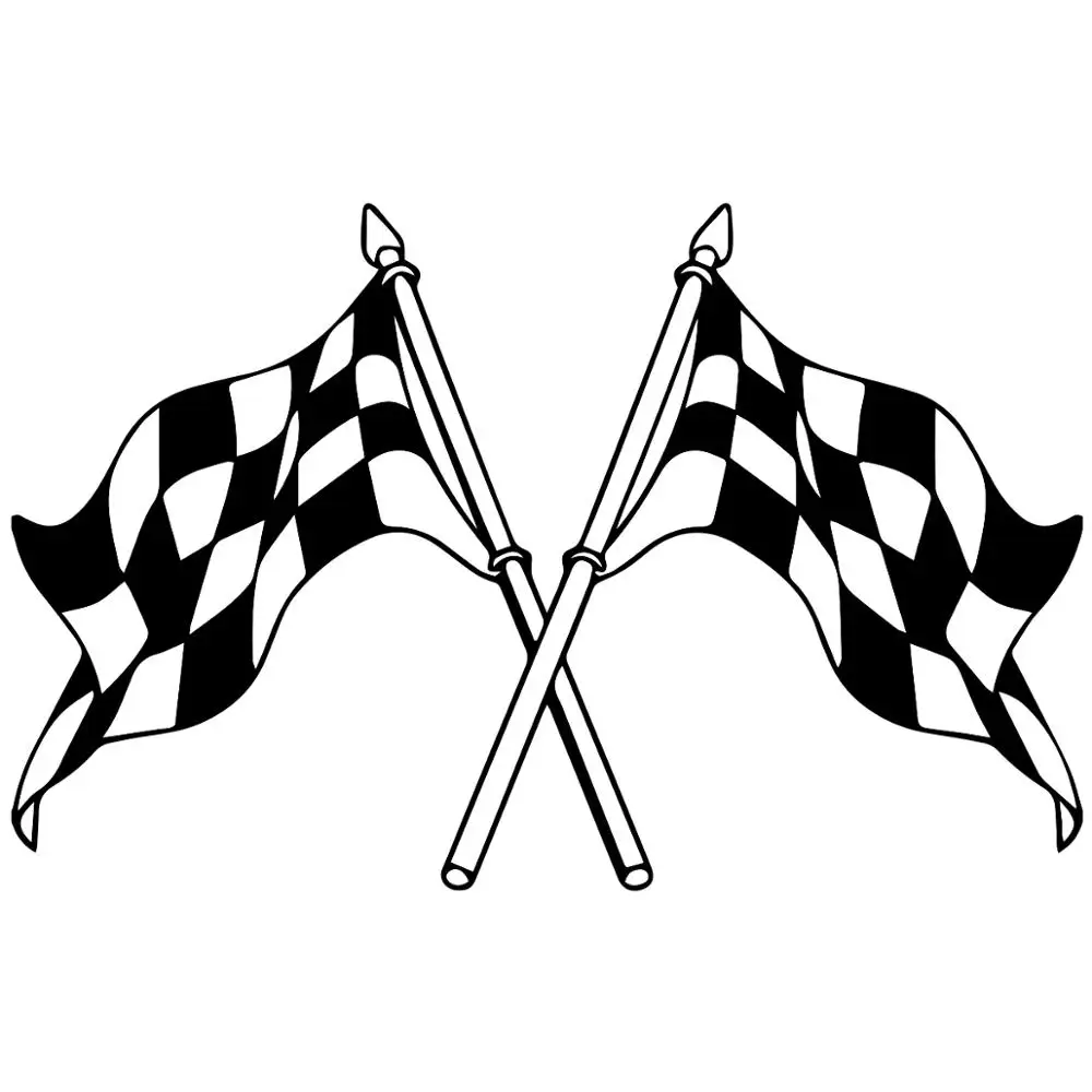 

Crossed Checkered Racing Flags Auto Racing Car Decal For Motorcycle Safe Helmet Decoration Art Stickers FA345