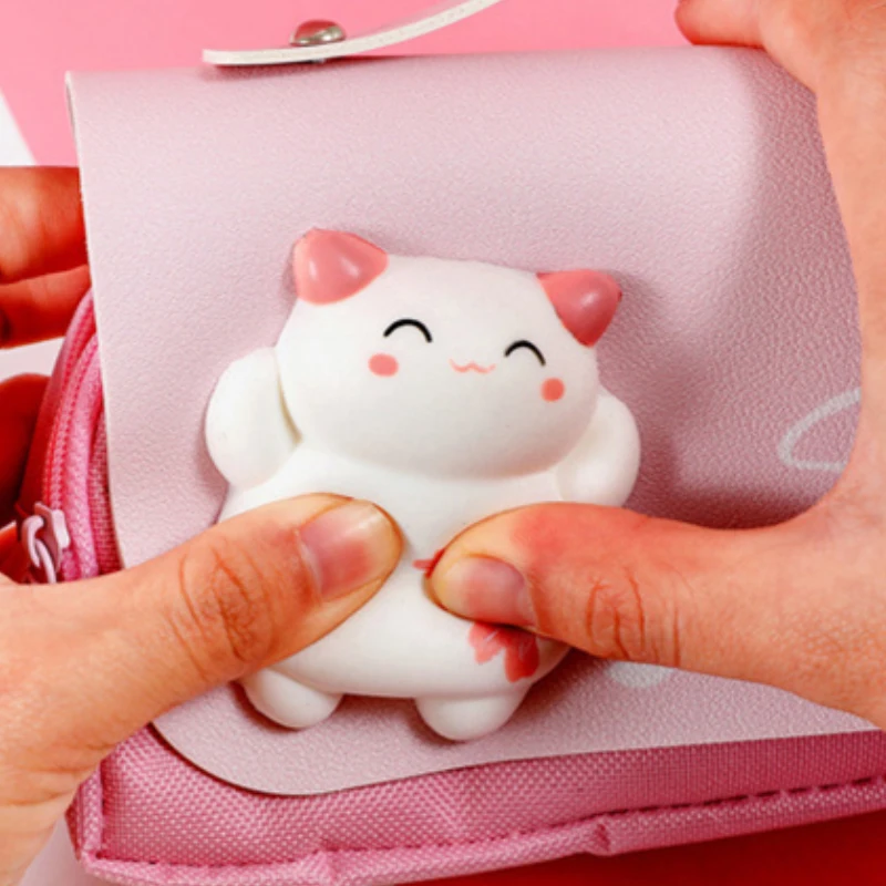 Kawaii Large Capacity Pencil Case 3 Layer Canvas Bag With Anti Stress Toy Pen Holder Marker For Girl Kid School Gifts | Канцтовары для