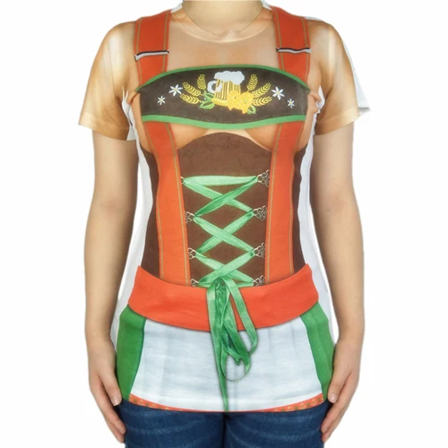 Version 1 Забавный Немецкий Октоберфест Dirndl футболка с принтом для женщин, сексуальные футболки с короткими рукавами для девочек с принтом Bavarian Dirndl, большие размеры - Цвет: Version 1