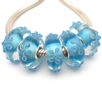 

JGWGT 2105 5X 100% Authenticity S925 Sterling Silver Beads Murano Glass beads Fit European Charms Bracelet diy jewelry Lampwork