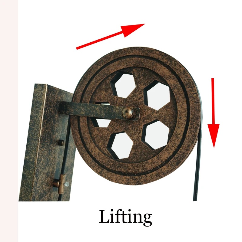  Creative retro Loft adjustable lifting pulley wall lamp porch restaurant aisle corridor pub cafe br - 32853735533