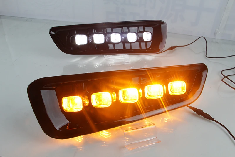 Высококачественные дневные ходовые огни для Ford Ranger Raptor F150 DRL 12V 9-14V поворотные сигнальные огни стоп-сигнал - Цвет: White Yellow