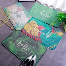 Коврик для двери в скандинавском стиле, коврик для дома с зеленым растением, коврик для входа с шелковым кольцом, нескользящий коврик для дома