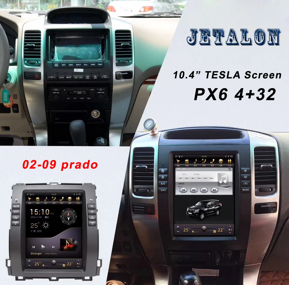 10," экран Tesla навигация для TOYOTA Prado Landcruiser LC120 Android 8,1 автомобильный Радио gps bluetooth Мультимедийный Плеер Top Ver