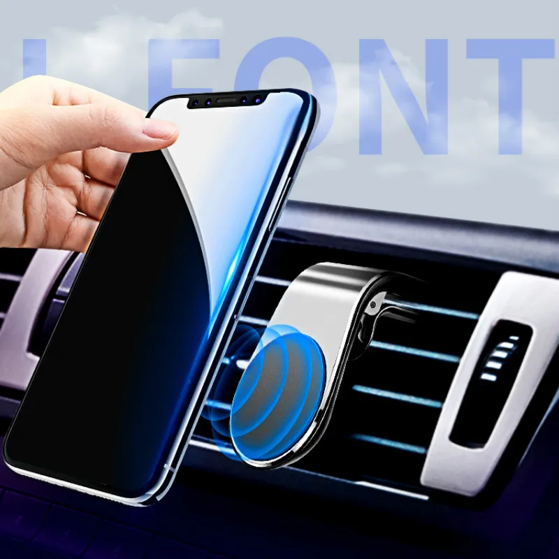 

Metal Magnetic Car Phone Holder Mini Air Vent Clip Mount Magnet Mobile Stand For iPhone 12 XS Max Xiaomi Smartphones in Car