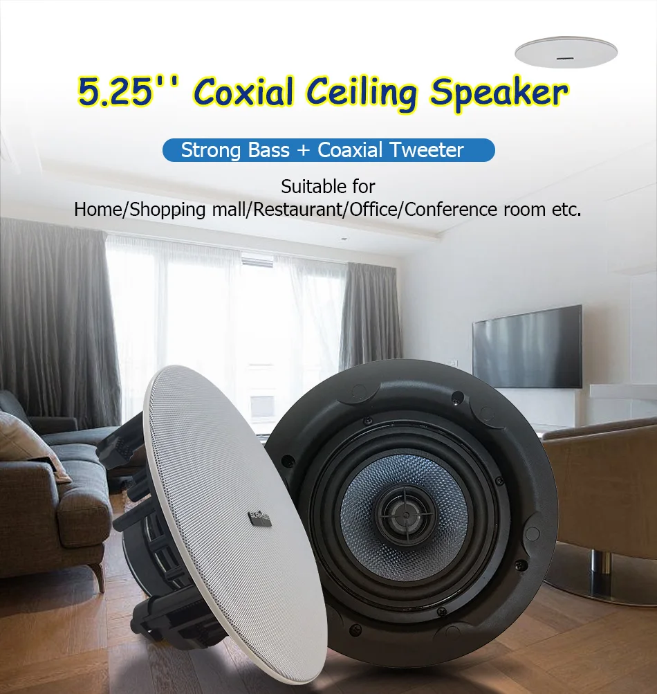 5.25 polegadas Coxial Teto Alto-falante Passivo Para Home Background Music System