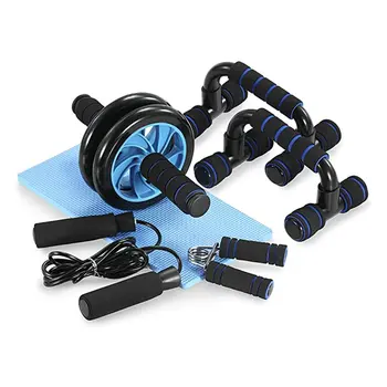 

Home Gym Exercise Set Abdominal Roller Wheel 8 Way Resistance Band Resistance Band Loop Band Jump Rope Package Kit