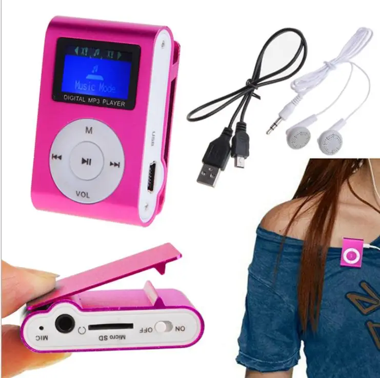 Портативный мини MP3 плеер мини LCD экран MP3 плеер Музыкальный плеер Поддержка объемом до 32 Гб TF карты