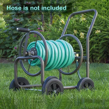

Garden Hose Reel Cart Four Wheels Portable Water Hose Rack Watering Trolley Car Washing Pipe Storage Holder
