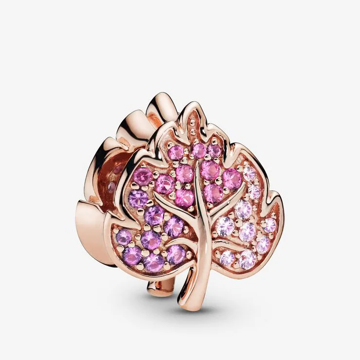 788322NPMMX_RGB Sparkling Pave Leaf Charm