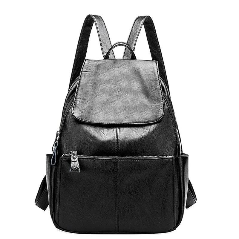 Модный рюкзак Простая женская сумка легкая сумка для отдыха большой емкости Мягкий кожаный рюкзак