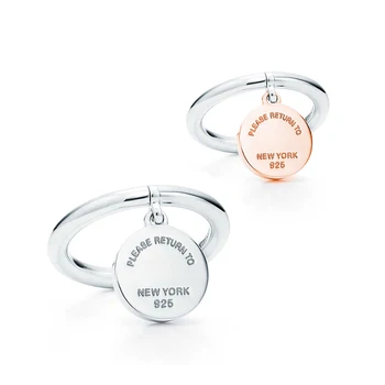 

925 Sterling Silver 1:1 Brand New Genuine Round Pendant Charm Ring Lady Charming Gift Lady Original Jewelry Factory Outlet