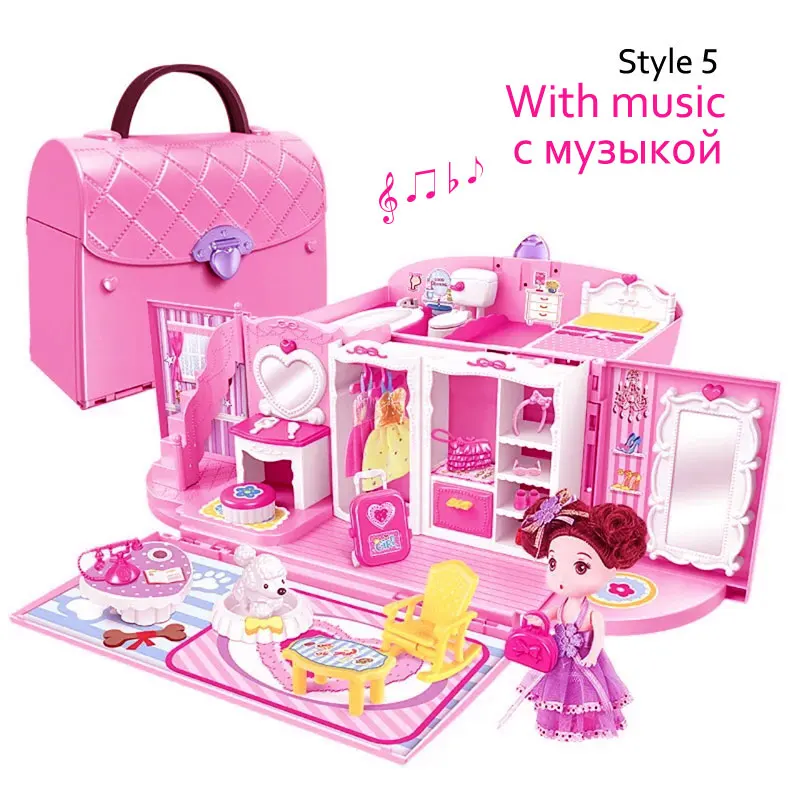 Style 5 Кукольный домик ручной работы замок DIY домик игрушка миниатюрный кукольный домик подарки на день рождения развивающие игрушки кукла вилла девочка DIY игрушка - Цвет: Style 5