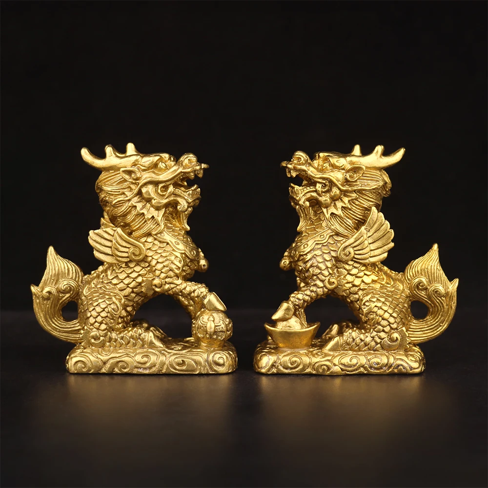 Медный Единорог Fengshui богатство искусственное украшение для дома самодельные