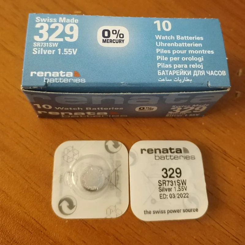 10 шт. Рената оксида серебра часы Батарея 329 SR731SW 7311,55 V бренд renata 329 renata731 Батарея