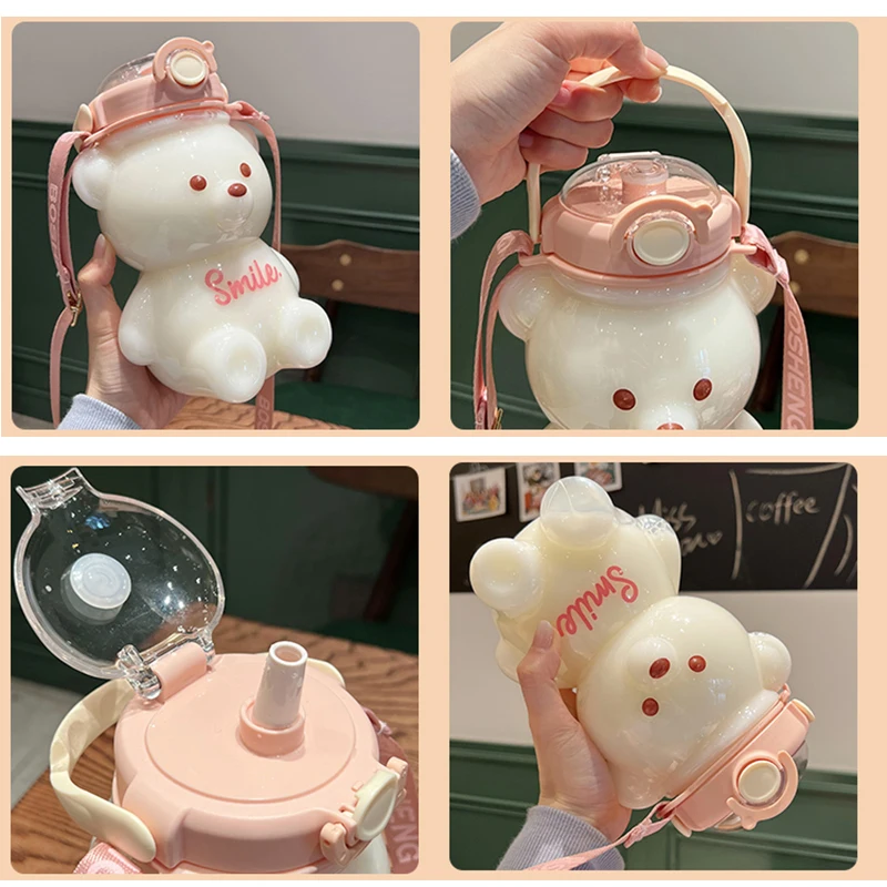 Kawaii Therapy Bear Straw Bottle (1000ml) - Limited Edition