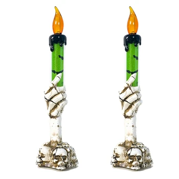

2Pcs Halloween Ghost Hand Night Light of Ghost Festival Atmosphere Props Plastic Ghost Hand Light Neon Light LED Light Candle Li