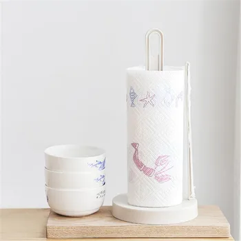 

1Pc Napkins Shelf Creative Desktop Punch Paper Towel Storage Holders Simple Vertical Roll Paper Storage Rack Kitchen Paper Home