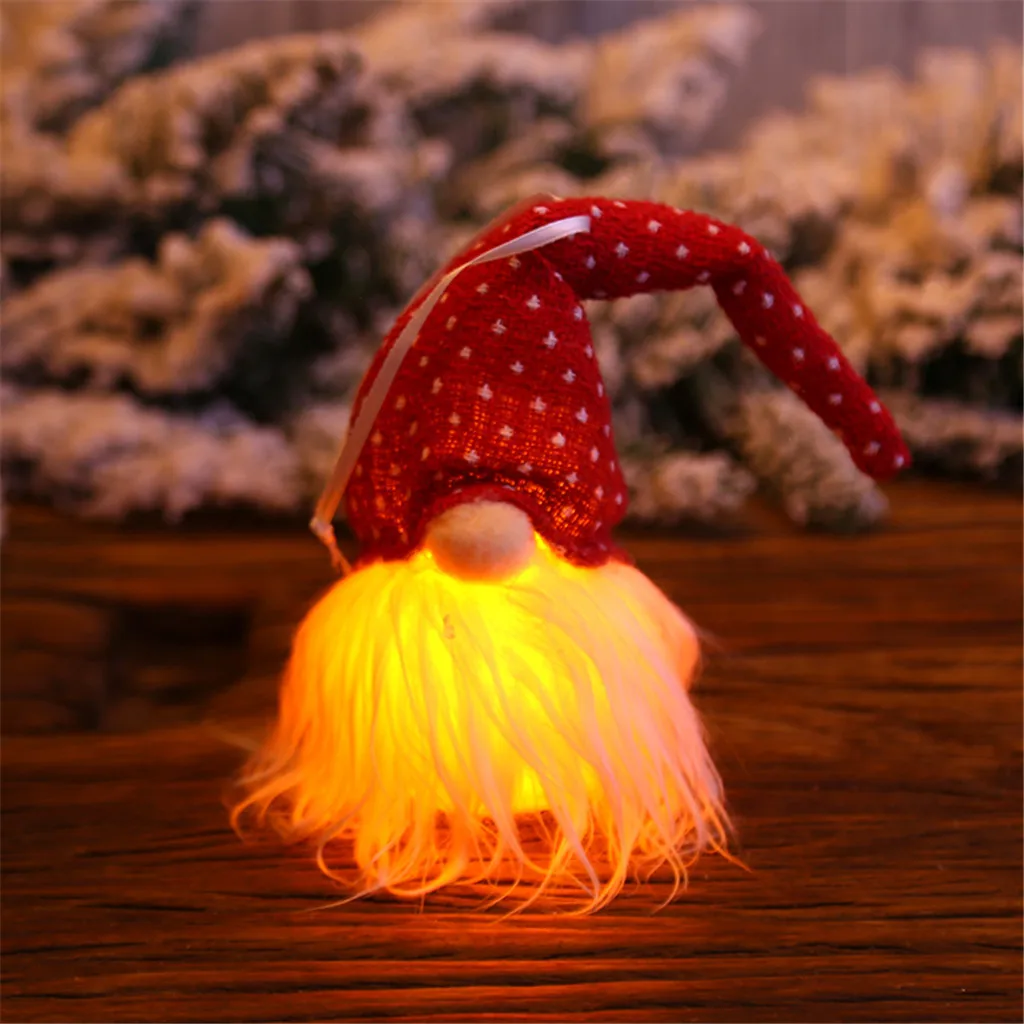 4 шт. Рождественское украшение из светодиодов, Рождественская елка с лесным человеком, подвесное украшение, подвесные ночные светильники с подсветкой для праздника и дома