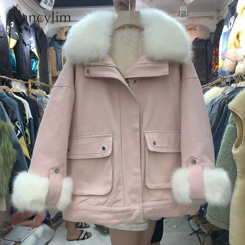 Женская зимняя короткая куртка Mujer Parkas зимнее пальто Женская свободная парка с меховым воротником ватные куртки пальто