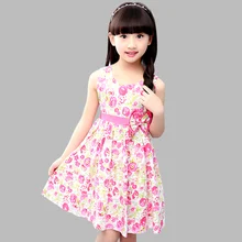 Платье для больших девочек повседневное летнее платье для девочек, сарафан без рукавов с цветочным рисунком пляжная одежда для девочек 6, 8, 10, 12, 14 лет