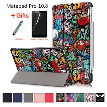 

Case For Huawei Matepad Pro 10.8 Smart Cover MRX-W09 MRX-AL09 Funda Slim Magnetic Folding PU Leather Stand Skin Shell +Film+Pen