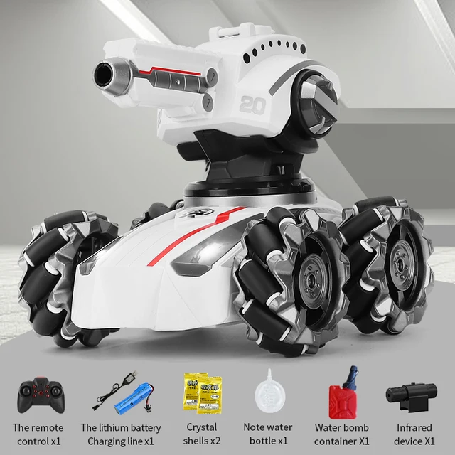 3 IN 1 2.4G 4WD Remote Control Tank Watch Gesture Sensing RC Car Water Bomb Drift Toy Car Multifunctional Off-road Kids Toy Gift