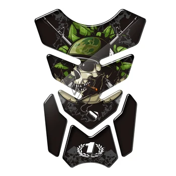 3D Resin Motorcycle Sticker Gas Fuel Tank Pad Protector Death Soldier for Moto