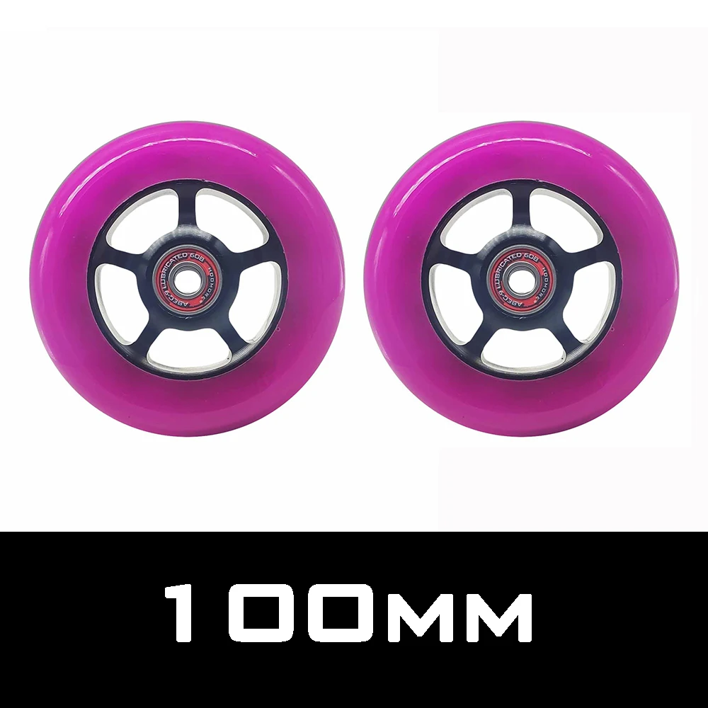 Lot De 2 Roues De Scooter De 100 Mm Avec Moyeu En Alliage D'aluminium