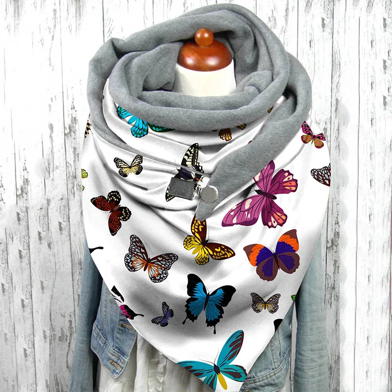 Men's and women's scarf scarf winter warm printing cartoon casual riding neckwear accessories Christmas bib bib