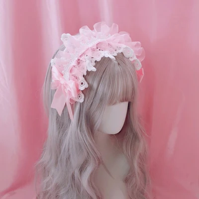 Headband Мягкая повязка-бандана для девочки Звезда Луна повязка на голову с большим бантом красивый милый Лолита ободок для головы - Цвет: Headband