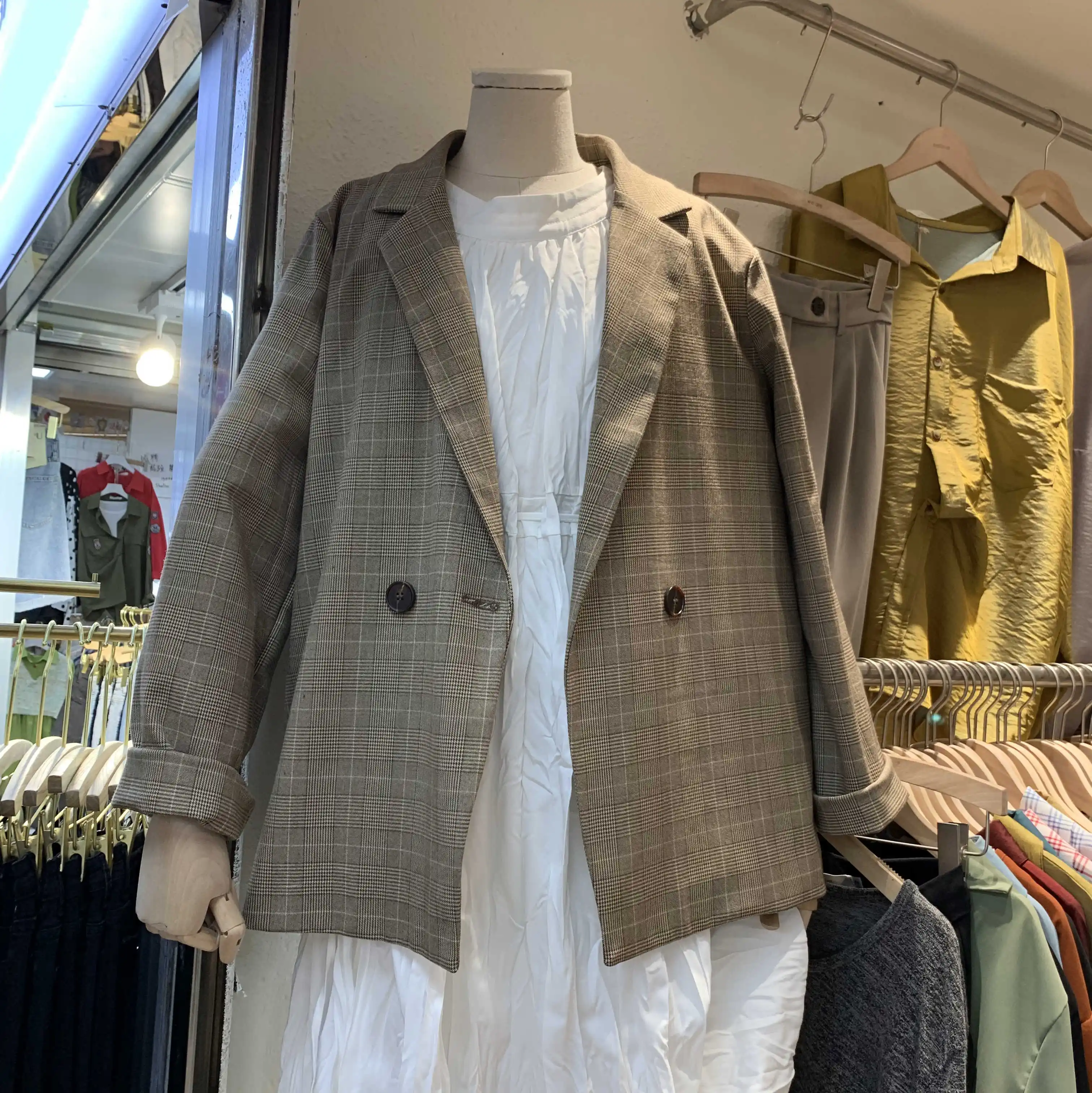 

Taotrees Plaid Suit Female Spring and Autumn New Slim Jacket