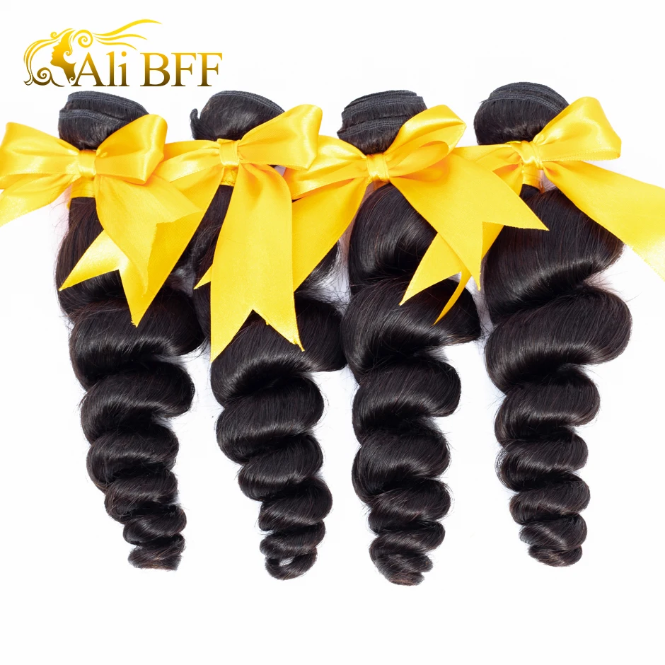 

ALI BFF Hair Malaysia Loose Wave 1Bundles 3 Bundle 4 Bundles 100% Remy Human Hair Extensions human Hair Weave Bundles