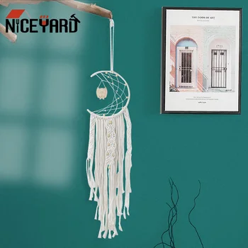 

NICEYARD Home Hanging Craft Gift Owl Handmade Dream Catcher Dreamcatcher Ornament Wall Pendant Home Bedroom Hanging Decoration