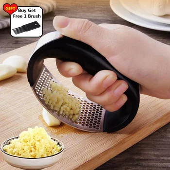 

Multi-function Manual Garlic Presser Curved Garlic Grinding Slicer Chopper Stainless Steel Garlic Presses Cooking Gadgets Tool