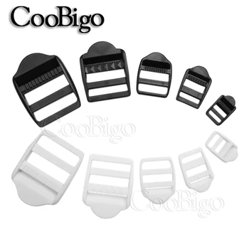

10pcs Black & White Plastic Ladder Lock Slider Buckles For Backpack Straps Bag Garment Belt Webbing Parts Size 1/2"~1-1/2" Pick