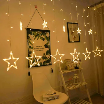 

Christmas LED String Lights Romantic Fairy Star Curtain Light for Wedding Garland Party Decoration Christmas Decorative Lamp