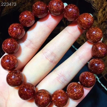 

12.5mm Natural Copper Rutilated Quartz Crystal Cat Eye Clear Round Beads Powerful Bracelet Gemstone Jewelry Certificate AAAAAA