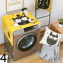 Пыльный холодильник крышка с сумками для хранения стиральная машина холодильник утепленная хлопковая льняная верхняя крышка J99Store