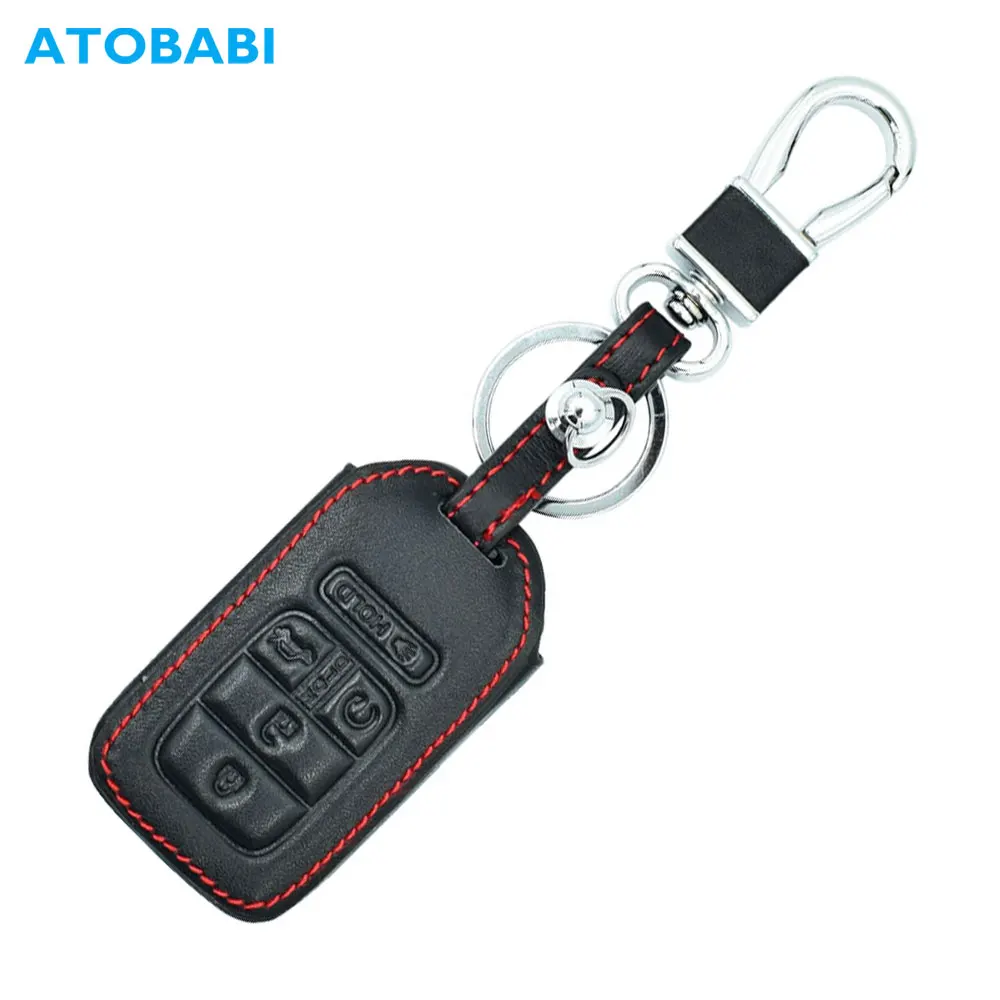 ATOBABI кожаный чехол для ключей автомобиля для Honda Civic Accord Pilot CRV 5 кнопок умный пульт дистанционного управления Fob чехол протектор ключи сумка