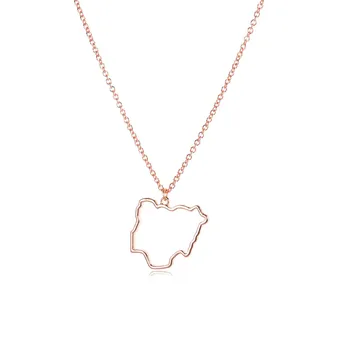 

5 Outline Nigeria map Country necklace hollow State geography Africa island city Hometown souvenir pendant Necklace Jewelry