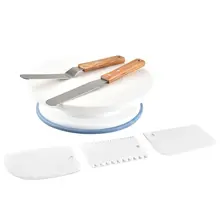 6 шт. украшения торта принадлежности выпечки аксессуары Вращающийся торт поворотный стол с глазурью шпатель