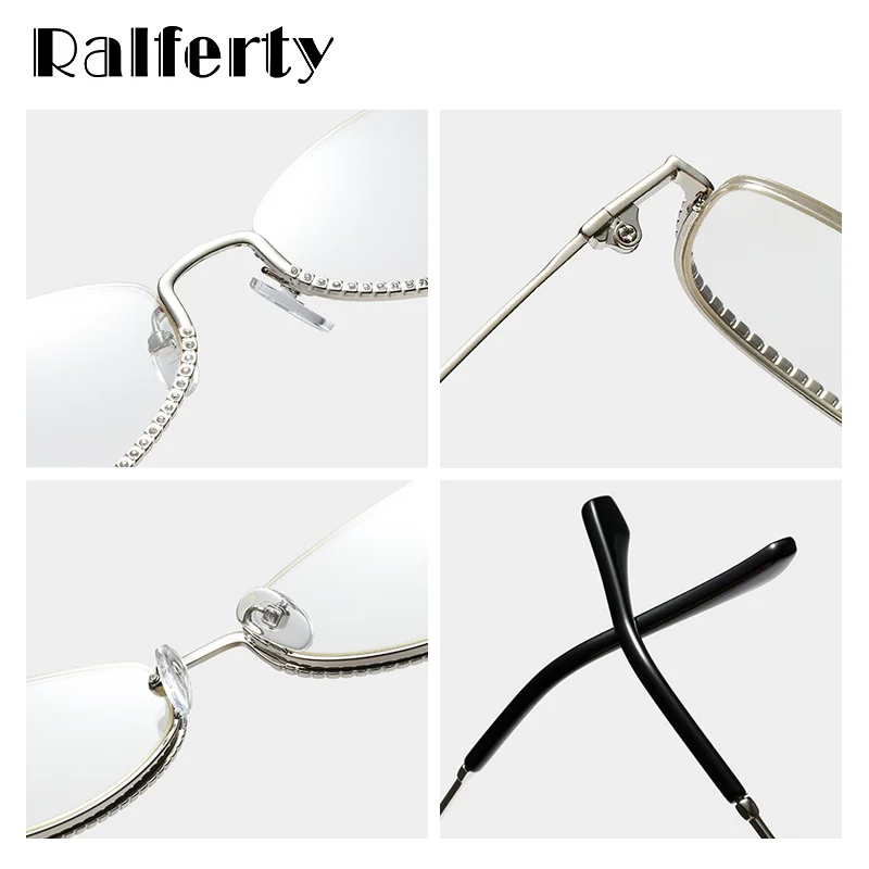 Ralferty, роскошные женские очки, оправа, маленькие очки кошачий глаз, хрустальные стразы, женские очки, оправа для очков, оправа для оптических очков F95550