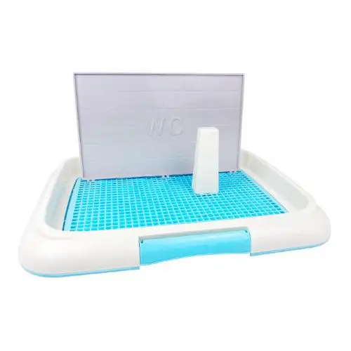 Синий Pet Litter Box Column Mesh Indoor Dog Toilet Training Tray Cleaning Accessories - Цвет: Синий