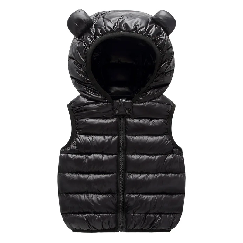 Новые зимние детские пальто для девочек и мальчиков; одежда для малышей; хлопковое теплое пальто для малышей; куртки; Верхняя одежда с капюшоном; куртки для младенцев - Цвет: Black Waistcoat