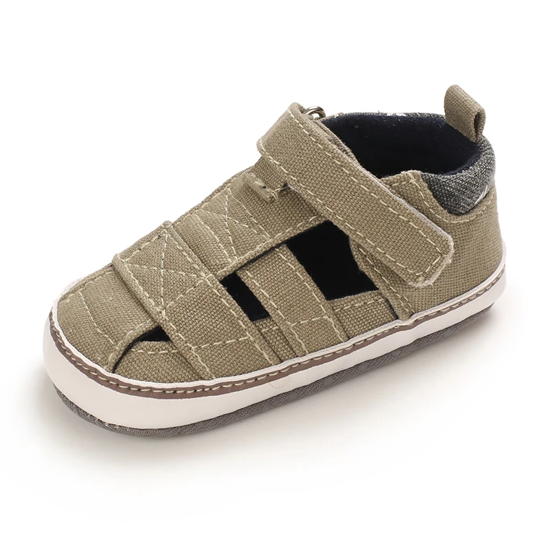 2021 NEW 0-18Months Kids Newborn Baby Boys Fashion Summer Soft Crib Shoes First Walker Anti Slip Sandals Shoes Soft Sole
