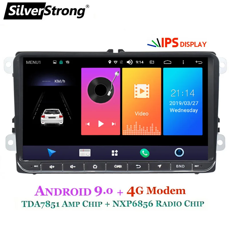 SilverStrong ips 9 дюймов Android9.0 4G Мобильный DVR GPS Радио Навигация для Golf6/Golf5/поло/PASSAT CC/Touran Tiguan DSP система контроля давления в шинах RDS