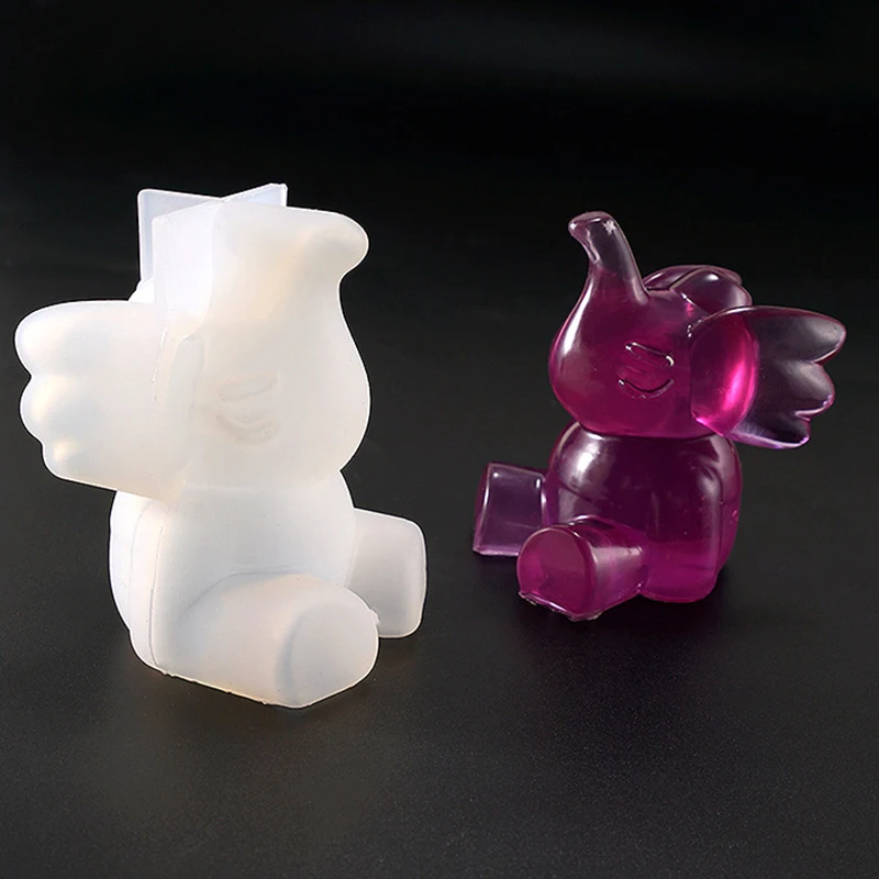 

Cute Stereo Small Elephant Silicone Mold Practical DIY Crystal Epoxy Mold Handmade Soap Making Mould Ornament Pendant Decor Tool