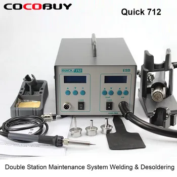 Cheap QUICK 712 2 In 1 Soldering Station Equal To QUICK 861DW Air Gun And QUICK 203H Soldering Iron Combinati For MotherBoard Repair